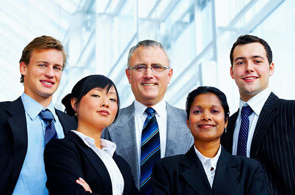 Portrait of a multi ethnic business team.